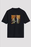 DMX Baskılı Unisex Oversize Siyah Tişört