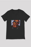 DMX Baskılı Unisex Siyah V Yaka Tişört