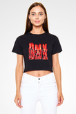 DMX Siyah Crop Top Tişört