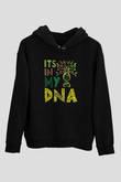 DNA Bahçe Baskılı Unisex Siyah Hoodie