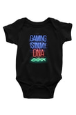 DNA Neon Baskılı Unisex  Siyah Bebek Body - Zıbın