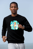 Dna Sarmalı Laborant Baskılı Unisex Siyah Sweatshirt