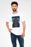 Dna Sarmalı Örgü Baskılı Unisex Beyaz Tişört