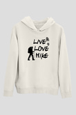 Doğa Yürüyüşü Baskılı Unisex Ekru Hoodie
