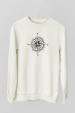 Doğa Yürüyüşü Baskılı Unisex Ekru Sweatshirt