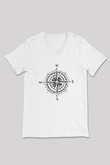 Doğa Yürüyüşü Baskılı Unisex V Yaka Tişört - Tshirt