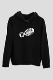 Doğa Yürüyüşü - Trekking Baskılı Unisex Siyah Kapüşonlu Sweatshirt