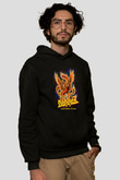 Dokken Baskılı Unisex Siyah Kapüşonlu Sweatshirt