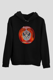 Dokken Baskılı Unisex Siyah Kapüşonlu Sweatshirt