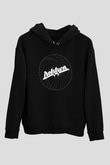 Dokken Baskılı Unisex Siyah Kapüşonlu Sweatshirt