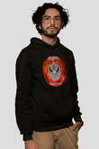 Dokken Baskılı Unisex Siyah Kapüşonlu Sweatshirt