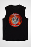 Dokken Baskılı Unisex Siyah Kolsuz Tişört - Tshirt