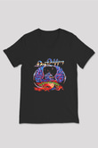 Dokken Baskılı Unisex Siyah V Yaka Tişört - Tshirt