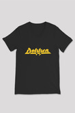 Dokken Baskılı Unisex Siyah V Yaka Tişört - Tshirt
