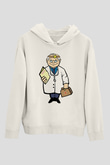 Doktor Beyaz Unisex Kapüşonlu Sweatshirt