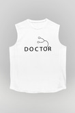 Doktor Beyaz Unisex Kolsuz Tişört