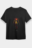 Dolaşım Sistemi Renkli Baskılı Unisex Siyah Tişört - Tshirt
