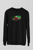 Dominika - Dominica Bayrağı Baskılı Unisex Siyah Sweatshirt
