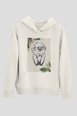 Domuz Beyaz Unisex Kapüşonlu Sweatshirt