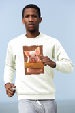 Domuz Beyaz Unisex Sweatshirt