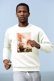 Domuz Beyaz Unisex Sweatshirt