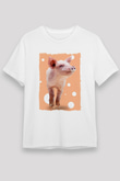 Domuz Beyaz Unisex Tişört T-Shirt - TişörtFabrikası