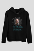 Domuz Siyah Unisex Kapüşonlu Sweatshirt