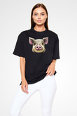Domuz Siyah Unisex Oversize Tişört T-Shirt