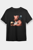 Domuz Siyah Unisex Tişört T-Shirt - TişörtFabrikası