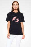 Domuz Siyah Unisex Tişört T-Shirt - TişörtFabrikası
