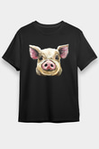Domuz Siyah Unisex Tişört T-Shirt - TişörtFabrikası