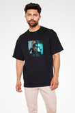 Don Diablo Baskılı Unisex Oversize Siyah Tişört
