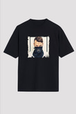 Don Diablo Baskılı Unisex Oversize Siyah Tişört