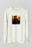 Donald Glover Baskılı Unisex Beyaz Sweatshirt