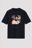 Donald Glover Baskılı Unisex Oversize Siyah Tişört