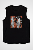 Donald Glover Baskılı Unisex Siyah Kolsuz Tişört