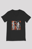 Donald Glover Baskılı Unisex Siyah V Yaka Tişört