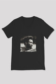 Donald Glover Baskılı Unisex Siyah V Yaka Tişört