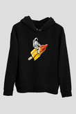 Dondurma ile Uzaya YolculukSiyah  Unisex Hoodie