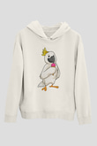 Dondurmacı Beyaz Unisex Kapüşonlu Sweatshirt