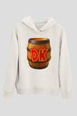 Donkey Kong Beyaz Unisex Kapşonlu Sweatshirt