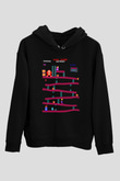 Donkey Kong Siyah Unisex Kapüşonlu Sweatshirt