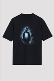 Donnie Darko Baskılı Unisex Siyah Oversize Tişört - Tshirt