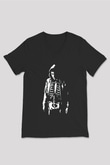 Donnie Darko Baskılı Unisex Siyah V Yaka Tişört - Tshirt