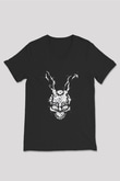 Donnie Darko Baskılı Unisex Siyah V Yaka Tişört - Tshirt