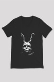 Donnie Darko Baskılı Unisex Siyah V Yaka Tişört - Tshirt