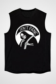 Don't Panic Temalı Baskılı Unisex Siyah  Kolsuz Tişört