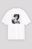 Doors Baskılı Unisex Beyaz Oversize Tişört