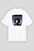 Doors Baskılı Unisex Beyaz Oversize Tişört