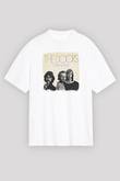 Doors Baskılı Unisex Beyaz Oversize Tişört